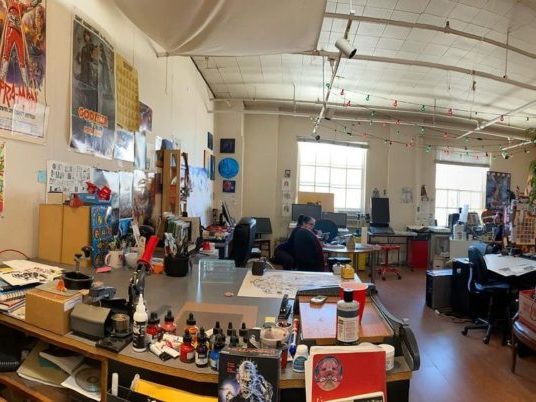 Working space in World Monster Headquarters Comics and Animation studio